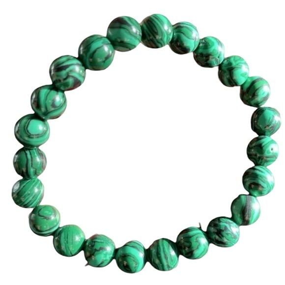 Genuine Malachite Bracelet 8mm - Picture 1 of 3